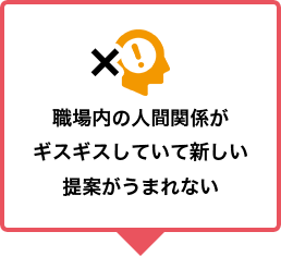 職場内の人間関係がギスギスしていて新しい提案がうまれない